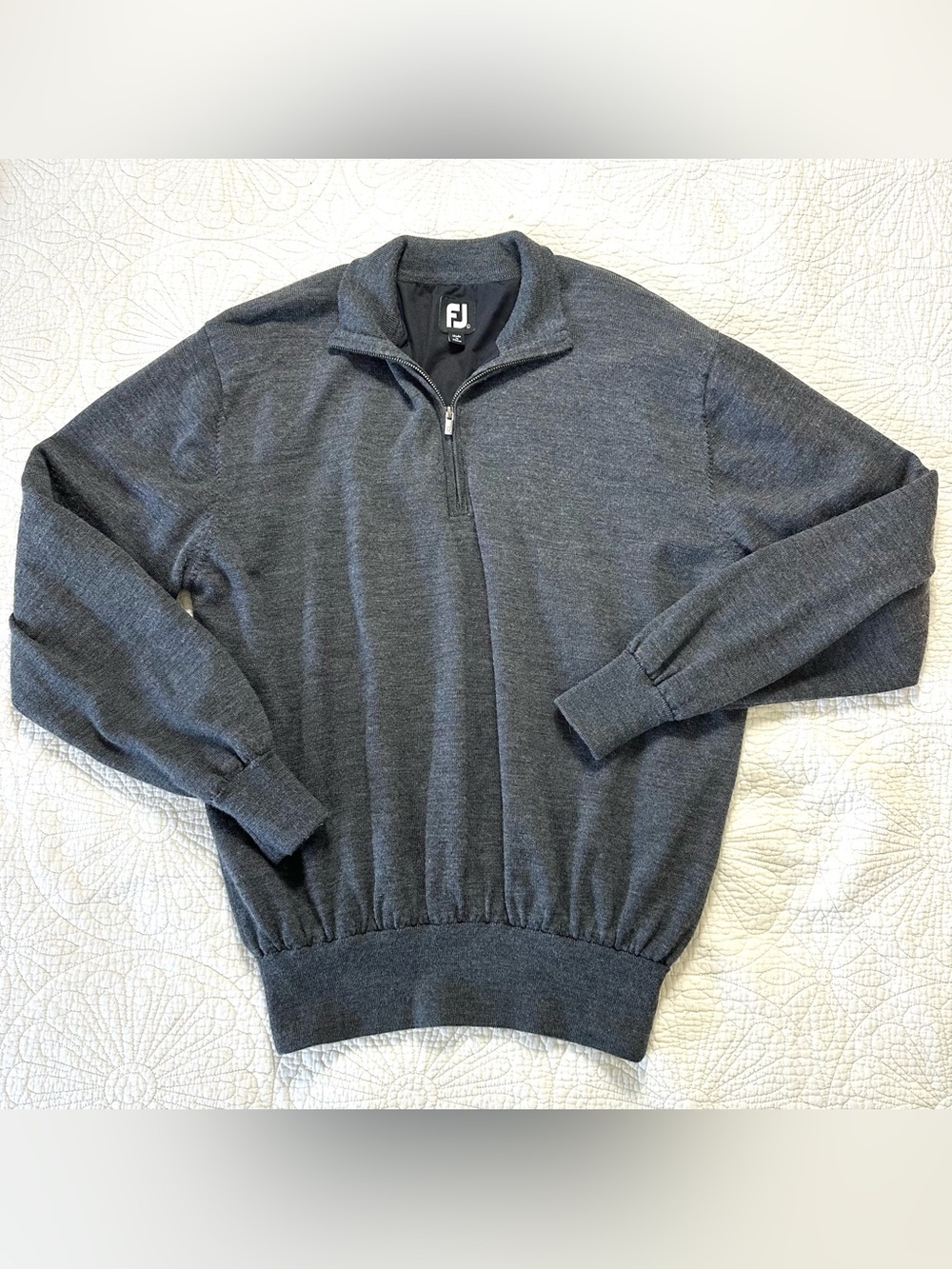 Footjoy Wool Shell Polyester Lined Pullover 1/4 Zip Mens Large